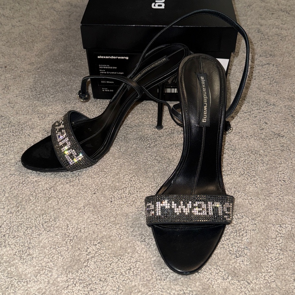 Alexander Wang Jane Crystal logo in Black size 38 - Picture 4 of 5
